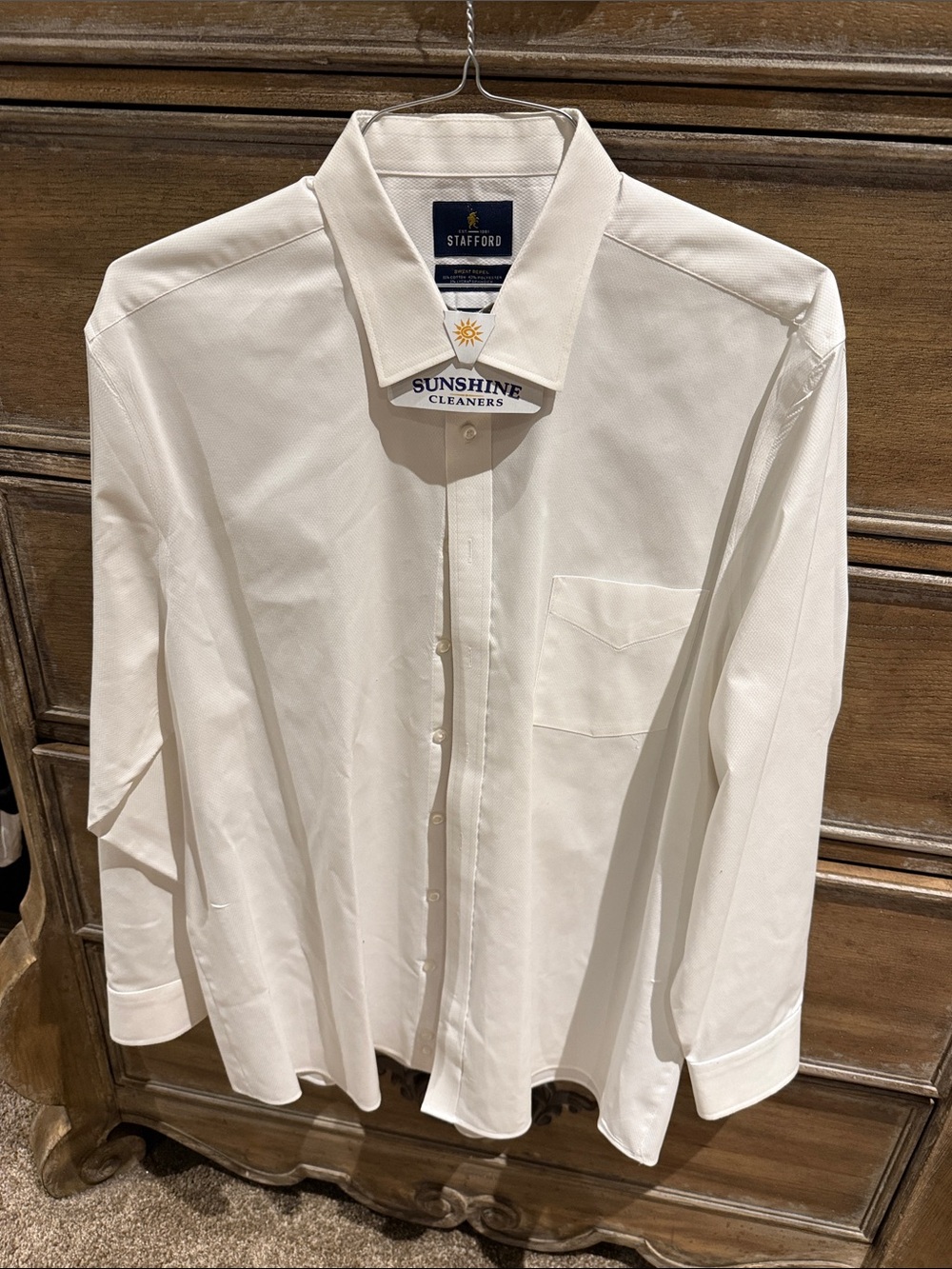 Stafford Ivory/Cream Dress Shirt - Classic Point Collar